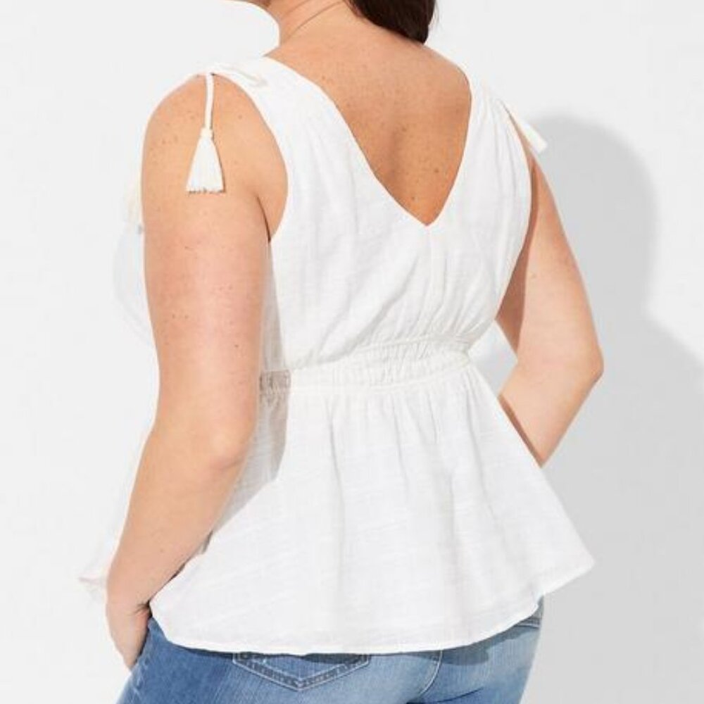 Window Pane V-Neck Sleeveless Tank